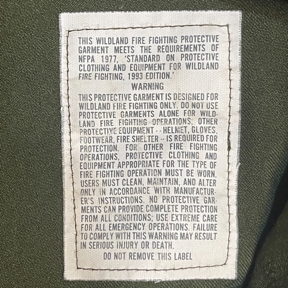 Vintage 90's FSS Pants Mens 40 x 30 Green Fire Fighting FR USFS Aramid USA Made - Picture 9 of 10